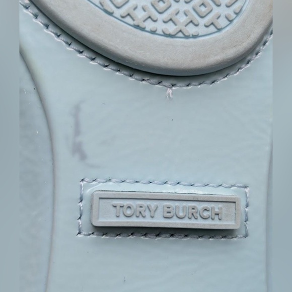 Tory Burch MINNIE TRAVEL BALLET FLAT Leather Island Blue Sz 7.5 - Picture 6 of 10